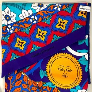 Stunning Salvatore Ferragamo Rajastan 100% Silk Scarf in Box